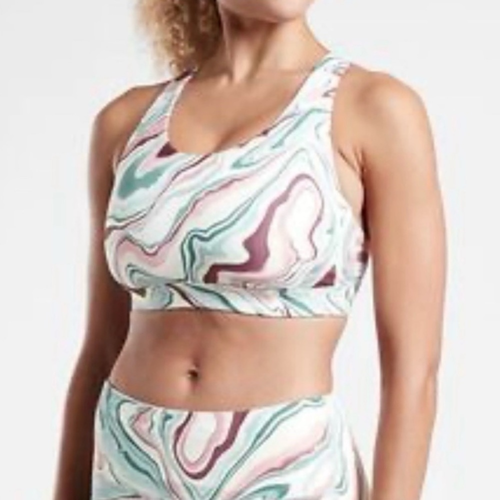 Athleta Marble Print Sports Bra Size Small